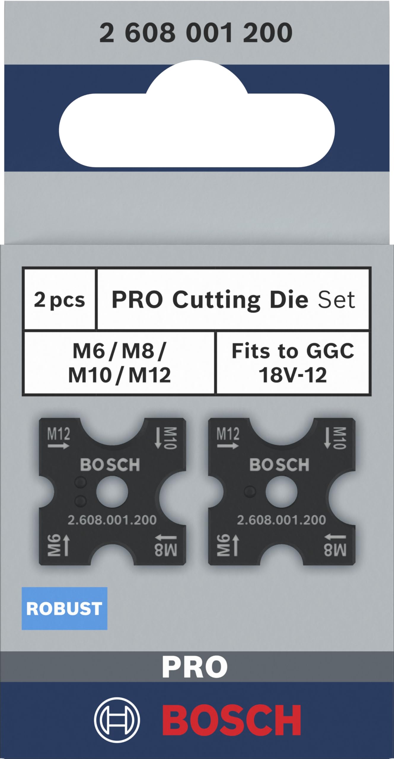 Bosch 2x PRO Schneidebacken Set, M6, M8, M10, M12 (für Stahl, Edelstahl, 81 x 55 mm,)