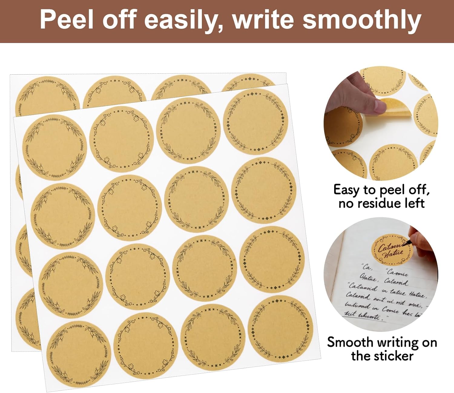 560pcs 2inch Label Stickers, Gift Tag Stickers, Name Tags, Self-Adhesive Writable All-Purpose Labels for Mason Jars Lids, Canning, Bottles, Binders School Office Supplies - Image 3