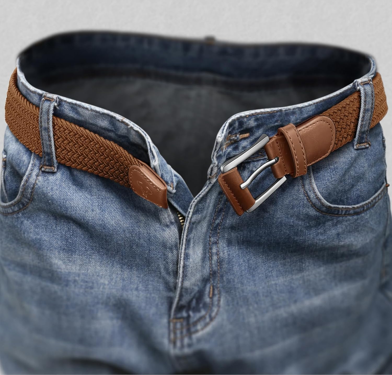 BULLIANT Stretch Belt Men,Mens Gift Woven Braided Web Belt 1 3/8 for Golf Casual Pants Shirts Jeans - Image 8