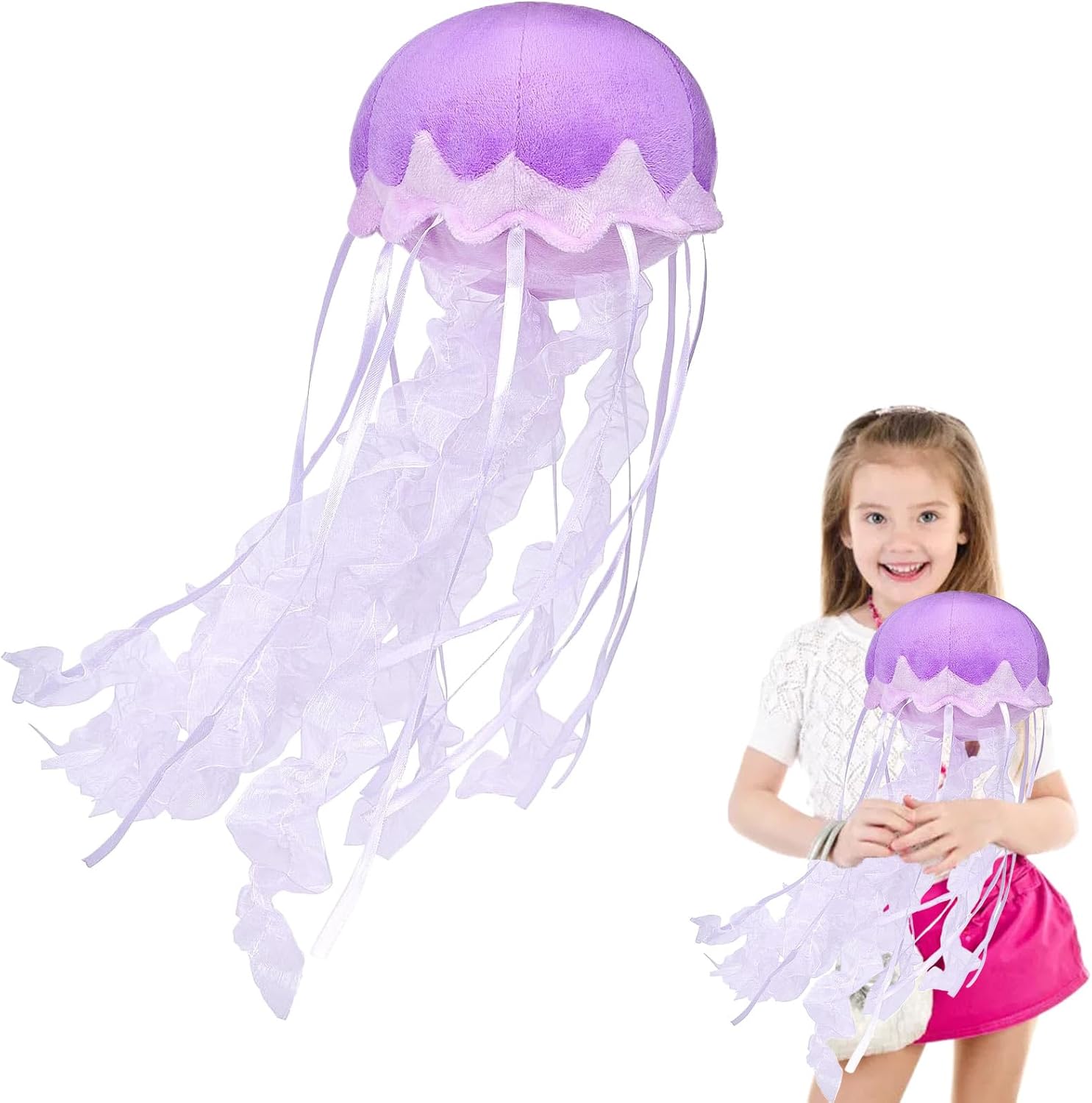 Jellyfish Plush, Jellyfish Stuffed Animal Toy, Simulation Cute Purple Jelly Fish Plush Pillow Room Decor Toy, Unique Plush Gifts for Kids Cute