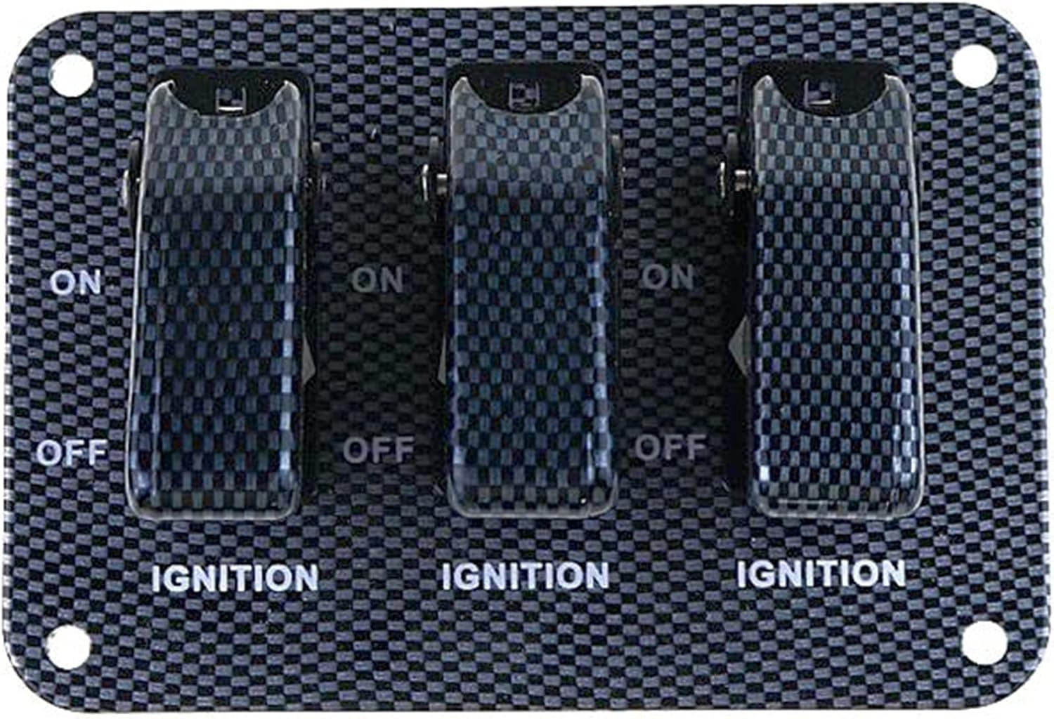 Carbon Cover DC12V-20A LED Indicator Switch Combination Switch Carbon Fiber Surface Pane