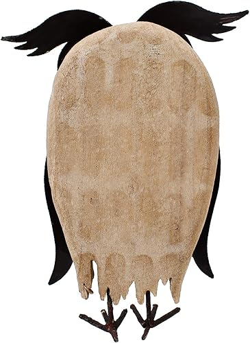 Miniatura 6 de Estatua de decoración de búho de madera, figuras rústicas de búho, adornos de escultura de animales de pie, decoración de mesa de pájaros,