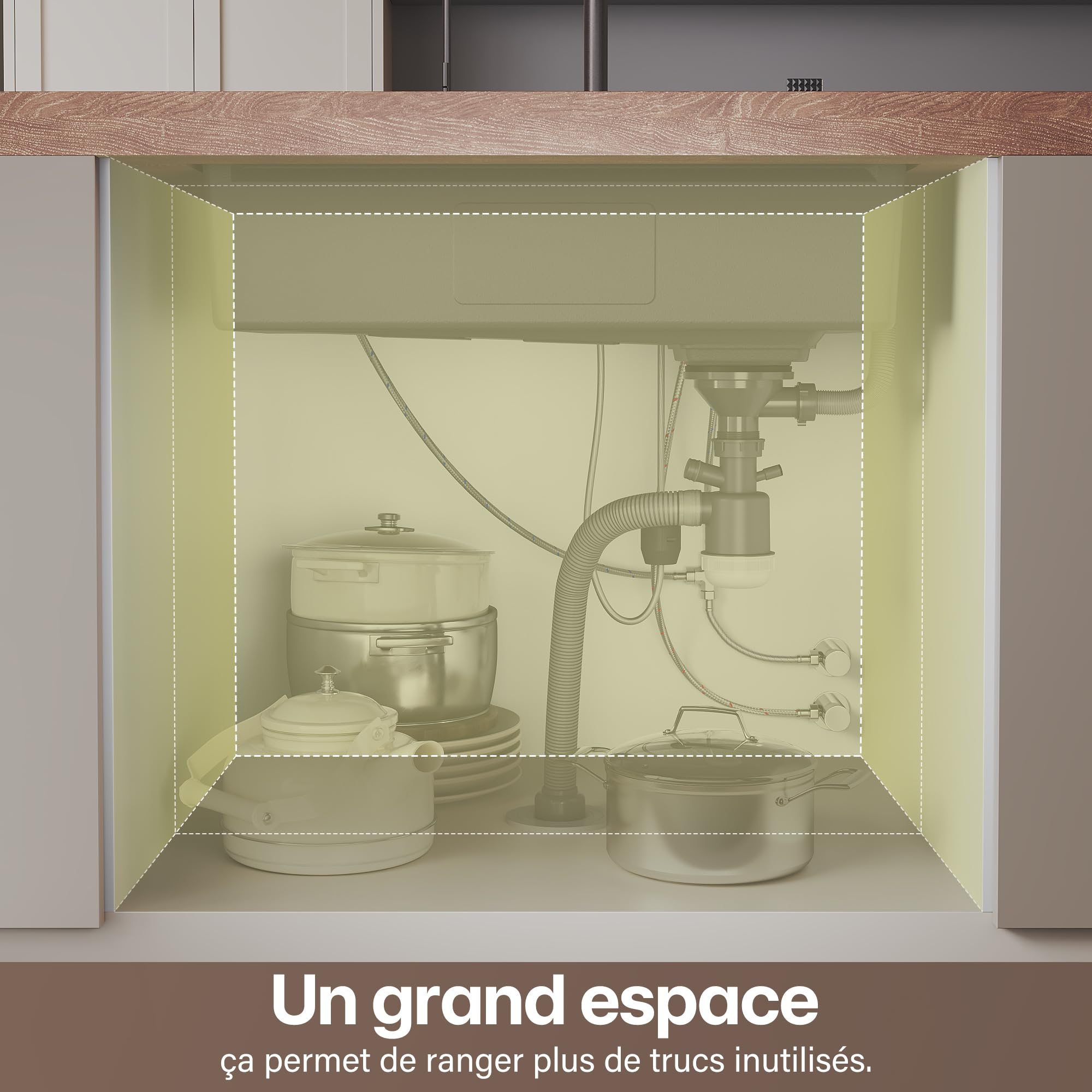 Sirhona - Fregadero de cocina multifunción, 80 x 45 cm, con grifo retráctil, bandeja de goteo + cesta de goteo + enjuague de vidrio+tabla de cortar, fregadero de cocina, accesorios de fregadero