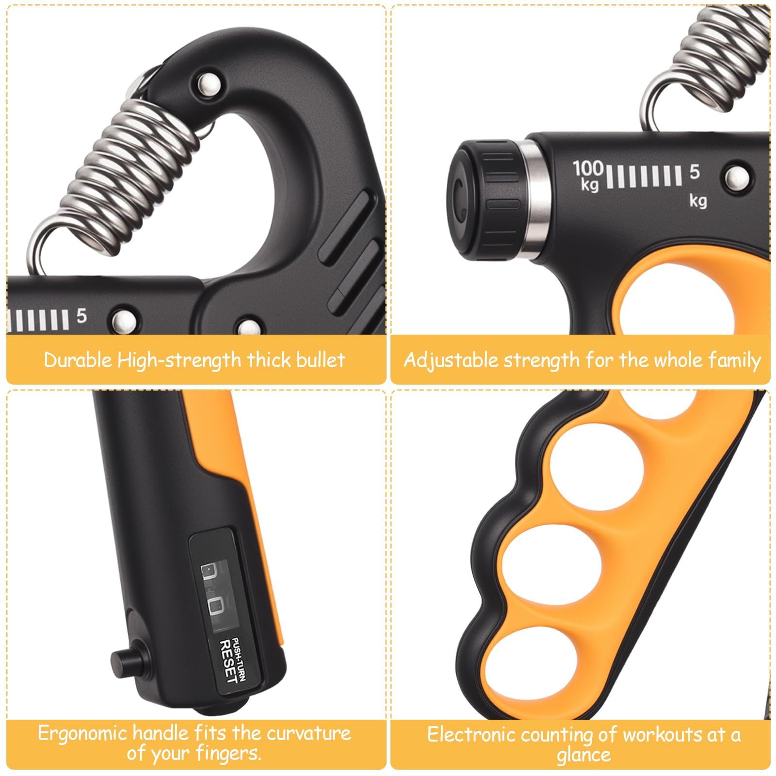 Renforceur De Poignée Réglable, Entraîneur De Poignée, Compteur De Poignet, Avant-bras, Exercice De Main Pour La Construction Musculaire, 5-60kg