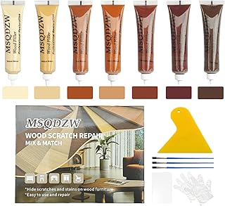 Wood Repair Kit, 13Pcs Wood Fillers, Furniture Repair Kit Scratch Cover for Wood Cracks, Stains, Discoloration for Furniture, Table, Door, Cabinet, Floor Wood Touch Up Wood Stain Paint, Dark Walnut