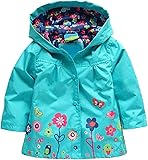Arshiner Girl Baby Kid Waterproof Hooded Coat Jacket Outwear Raincoat Hoodies Blue 3-4T