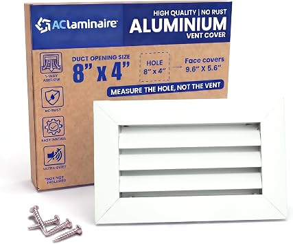 8x4 Aluminum Wall Ceiling Air Return Vent Cover HVAC Rustproof Grille