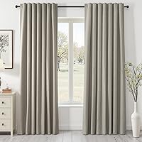Vista 70 de Topfinel Cortinas Opacas y Cortinajes Marfil Crema de 84 Pulgadas de Largo, Beige con Pliegues Pinzados Completamente Opacas de Lino Natural