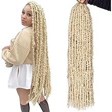 ZRQ Butterfly Locs Crochet Hair 2 packs 30 Inch Long Crochet Hair Pre Looped Blonde Butterfly Locs Crochet Braids Hair Extension Most Natural Pre-twisted #613
