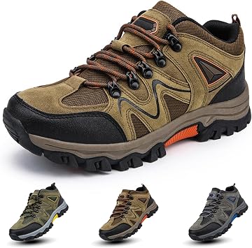Mens Outdoor Lightweight Breathable Orthopedic Hiking Shoes Comfortable Trekking Work Shoes for All Season