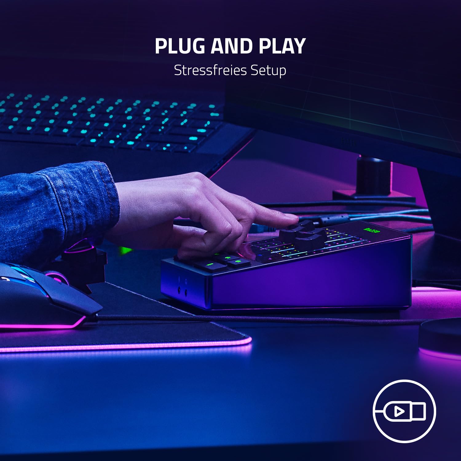 Razer Audio Mixer - USB Audio-Interface mit XLR, 3,5-mm und Optischen Eingang - 4-Kanal-Schnittstelle mit Stumm-Tasten - Plug and Play | Schwarz