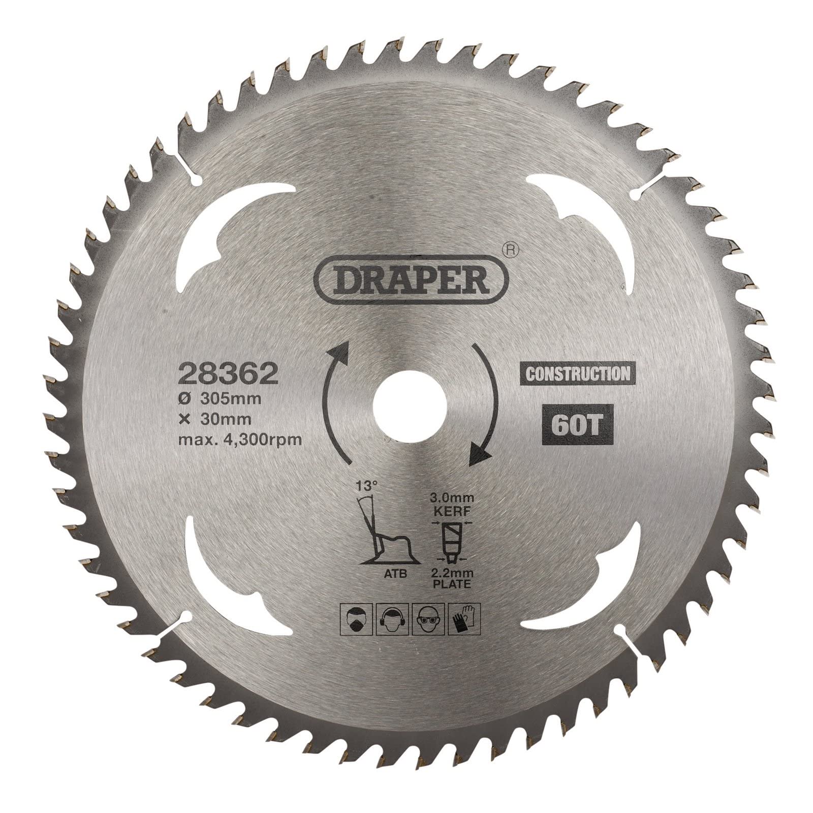 Draper TCT Construction Circular Saw Blade 305mm 60T 30mm