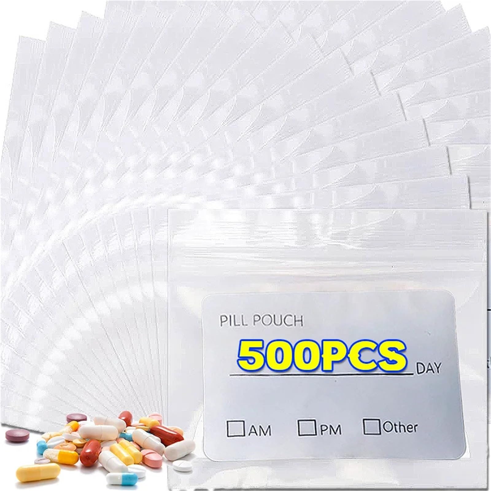 Lot de 500 pochettes réutilisables en polyéthylène de qualité alimentaire avec fermeture éclair - Multi-usage - Anti-fuite - Fermeture rapide - Pour bijoux et maison