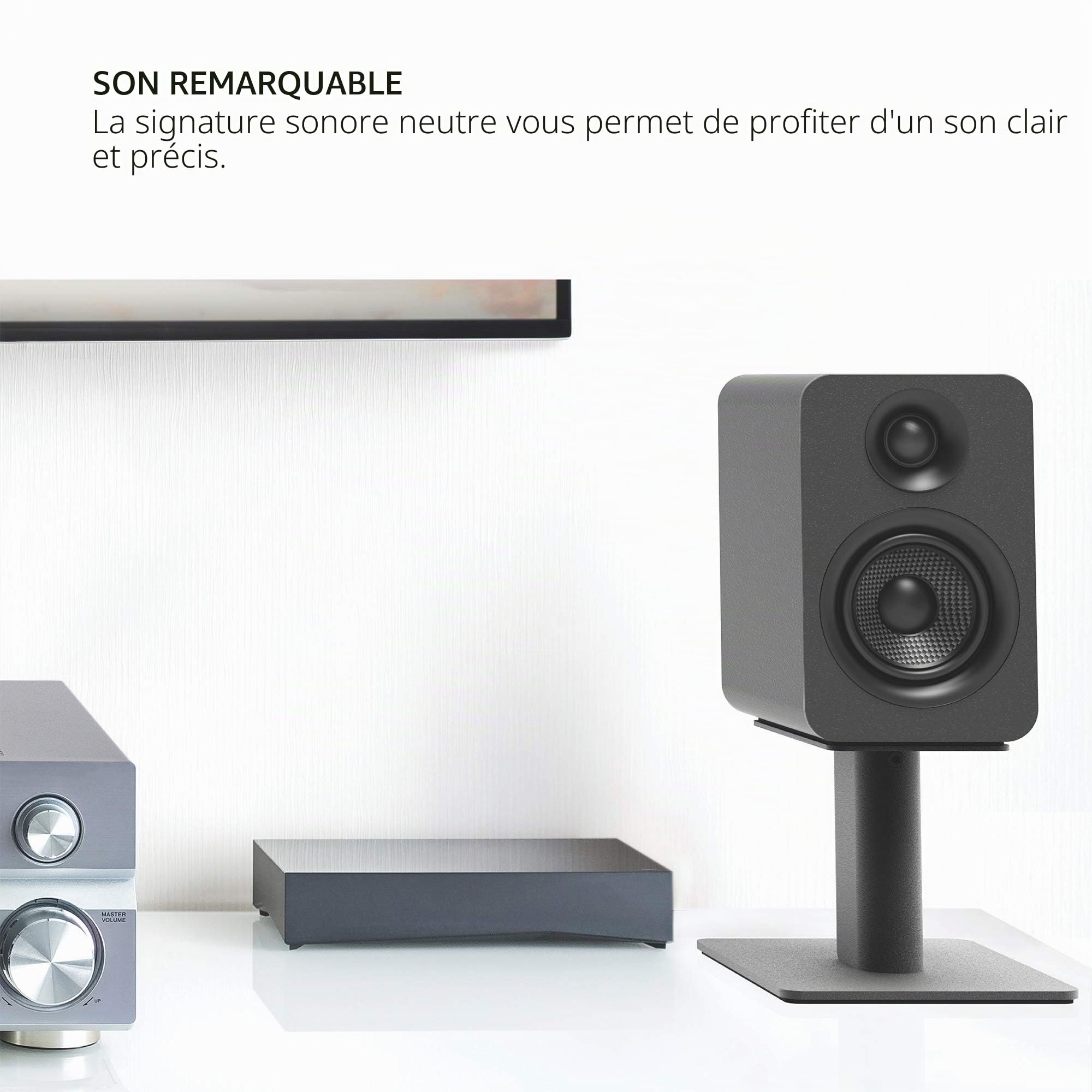 Kanto YU Haut-parleurs passifs d'étagère de 10,2 cm avec tweeter dôme en soie de 2,5 cm | Amplificateur externe requis | Paire | Blanc mat