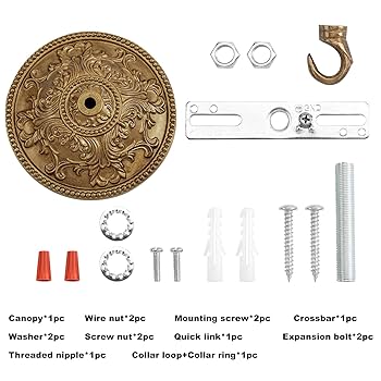 hakkacandyland　0710 BEQUZON 5.9 inches Chandelier Brass Canopy, Mounting Plate