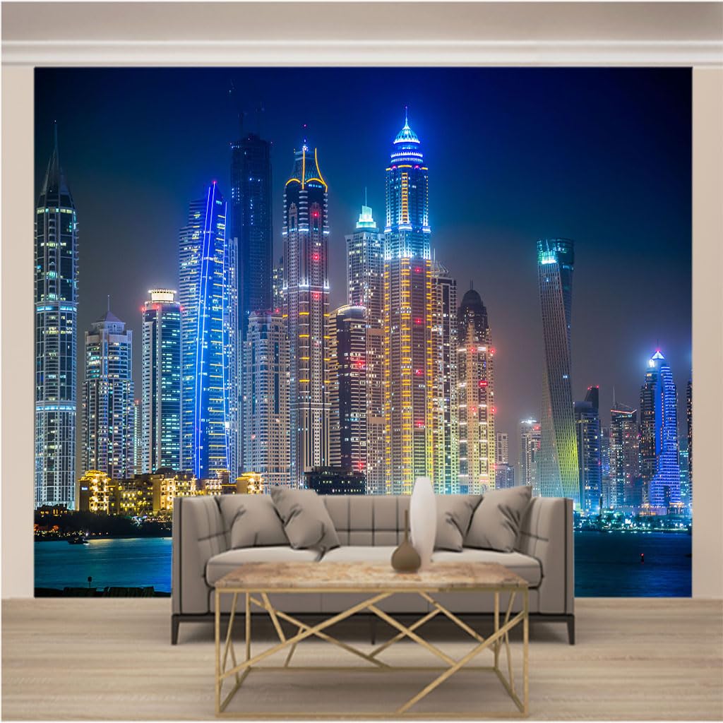 Mural 3d moderne toison salon chambre papier peint panoramique villes 200x140