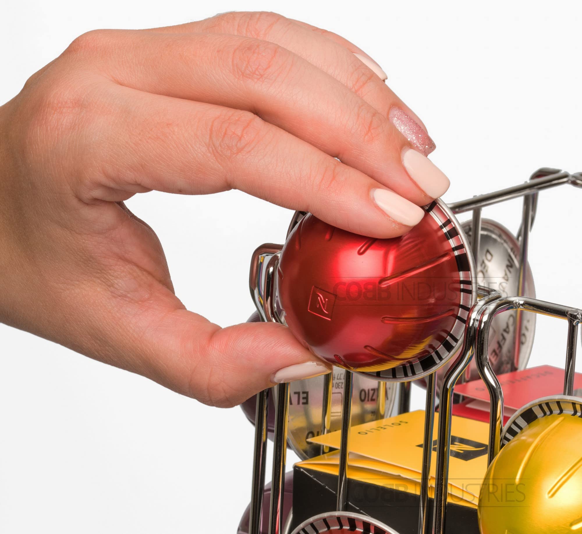 Apollon CH0022 – Portacápsulas dispensador giratorio para 80 cápsulas Nespresso Vertuo acero cromado