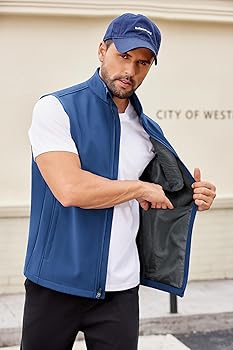 COOFANDY Mens Waterproof Windproof Vest Lightweight Sleeveless