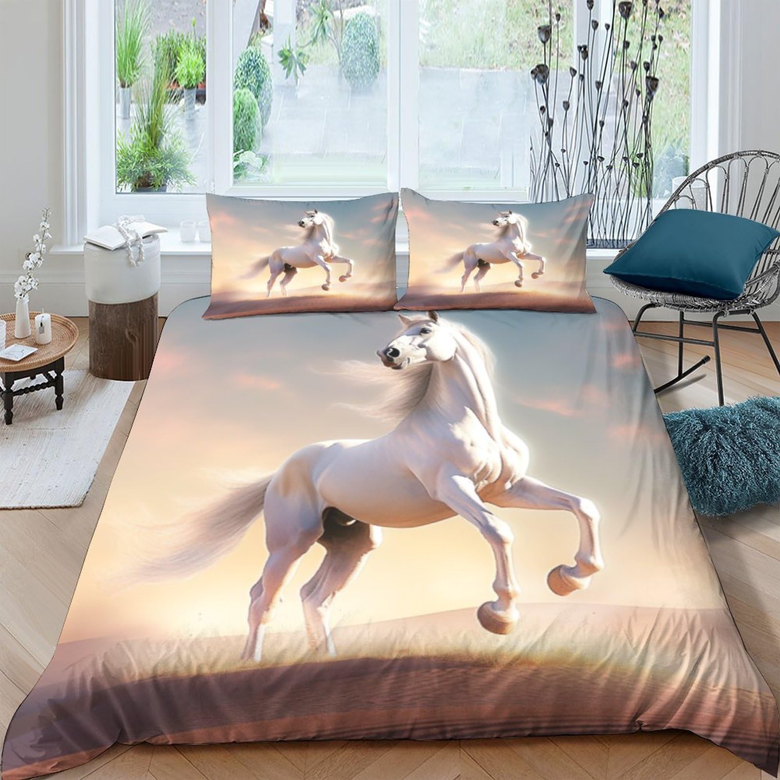Parure de lit hypoallergénique microfibre 220x240 imprimé 3D animaux