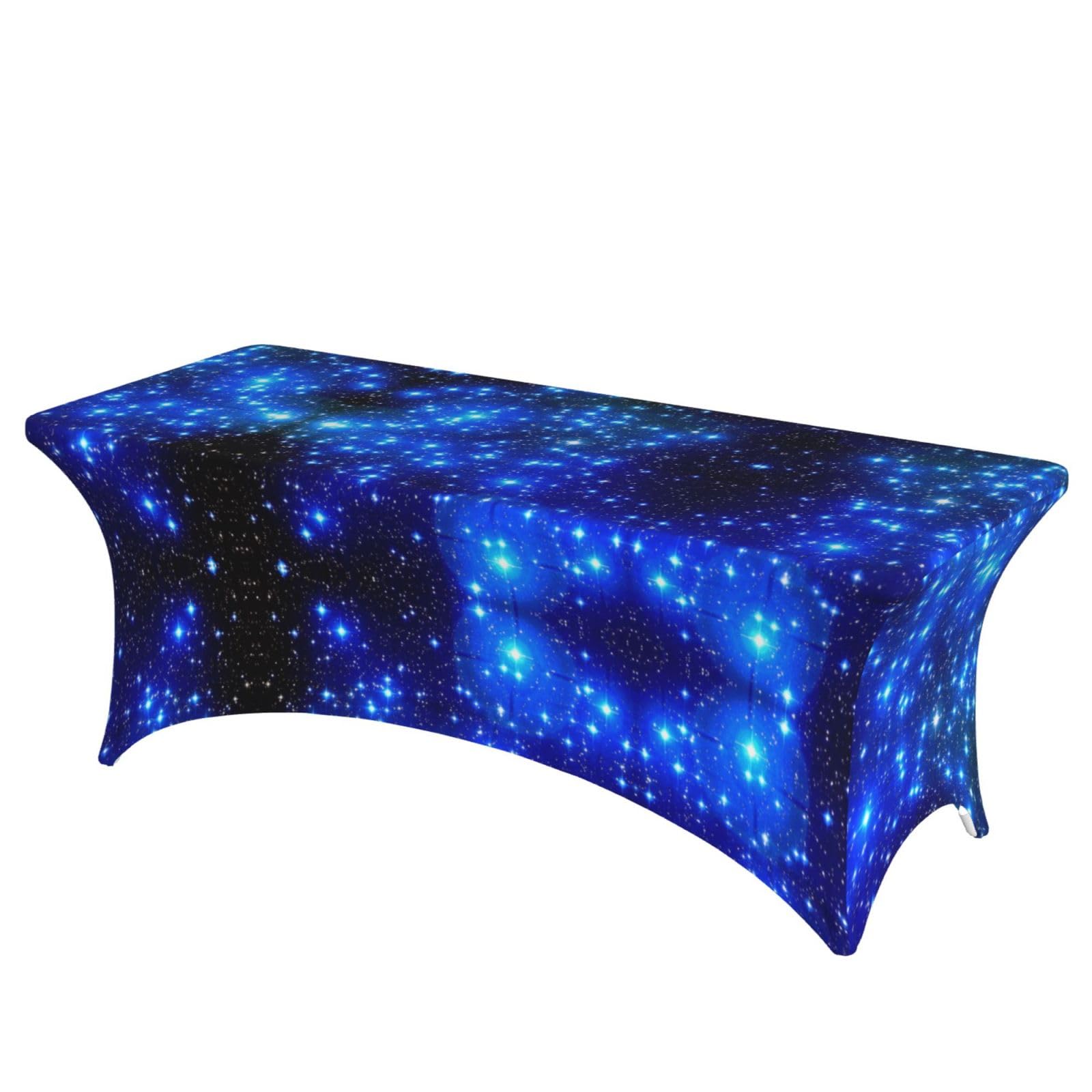 ERCgad Blue Shining Stars Print Rectangular Tablecloth Dining Banquet Party Events Home Celebration Table Cover
