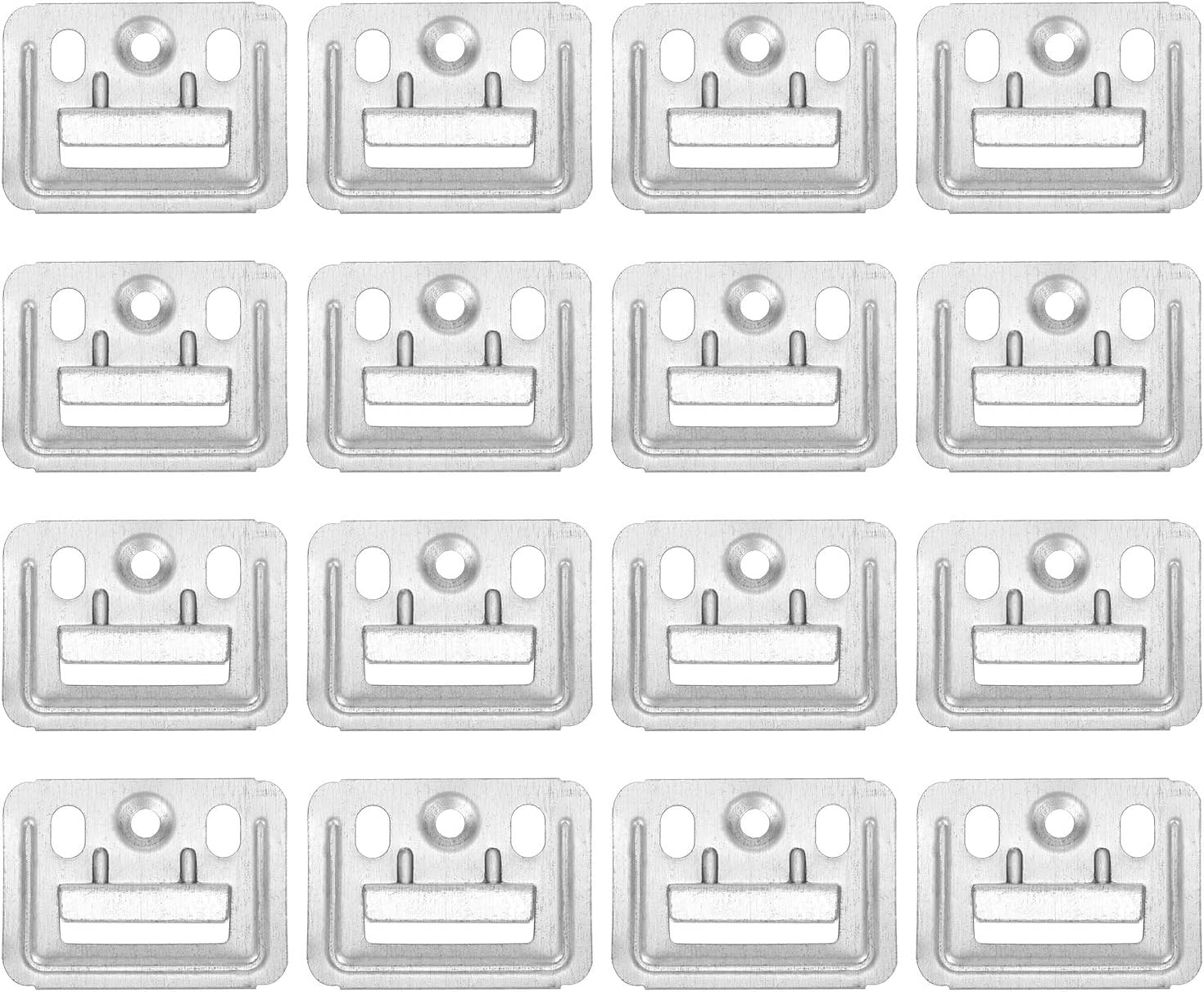 uxcell 100Pcs 43mmx32mmx0.5mm Wall Panel Buckle, Zinc-Plated Carbon Steel Integrated Wall Panel Clips, Furniture Fixings Clamp Hanger Wall Mounting Clips, Silver