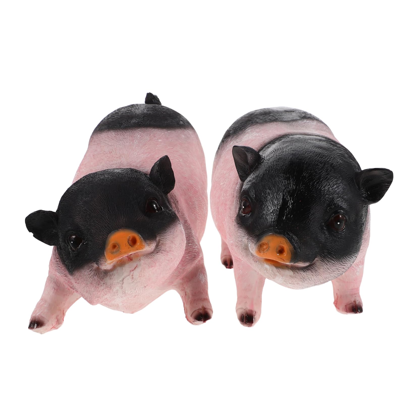 TOYANDONA 2 Częściowy Miniaturek Świnek z Żywicy Zabawne i Urocze Figurki Do Ogrodu i Domu Odporne Warunki Zewnętrzne Dekoracje Trawnikowe Patio Do Salonu i