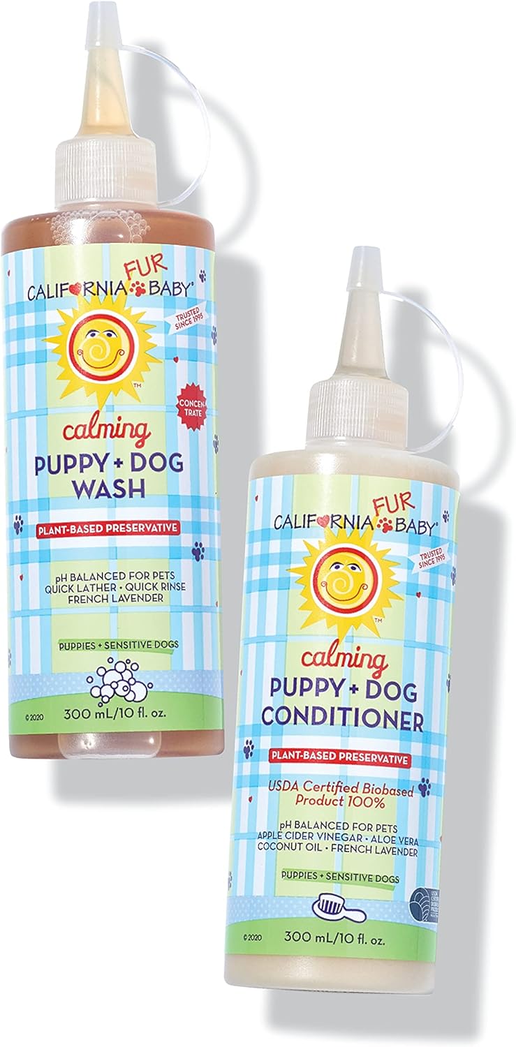 California Baby Dog Shampoo and Conditioner | 100% Plant-Based | Lavender Scent | Itch Relief for Dogs | Soothing Aloe | Allergy Friendly |