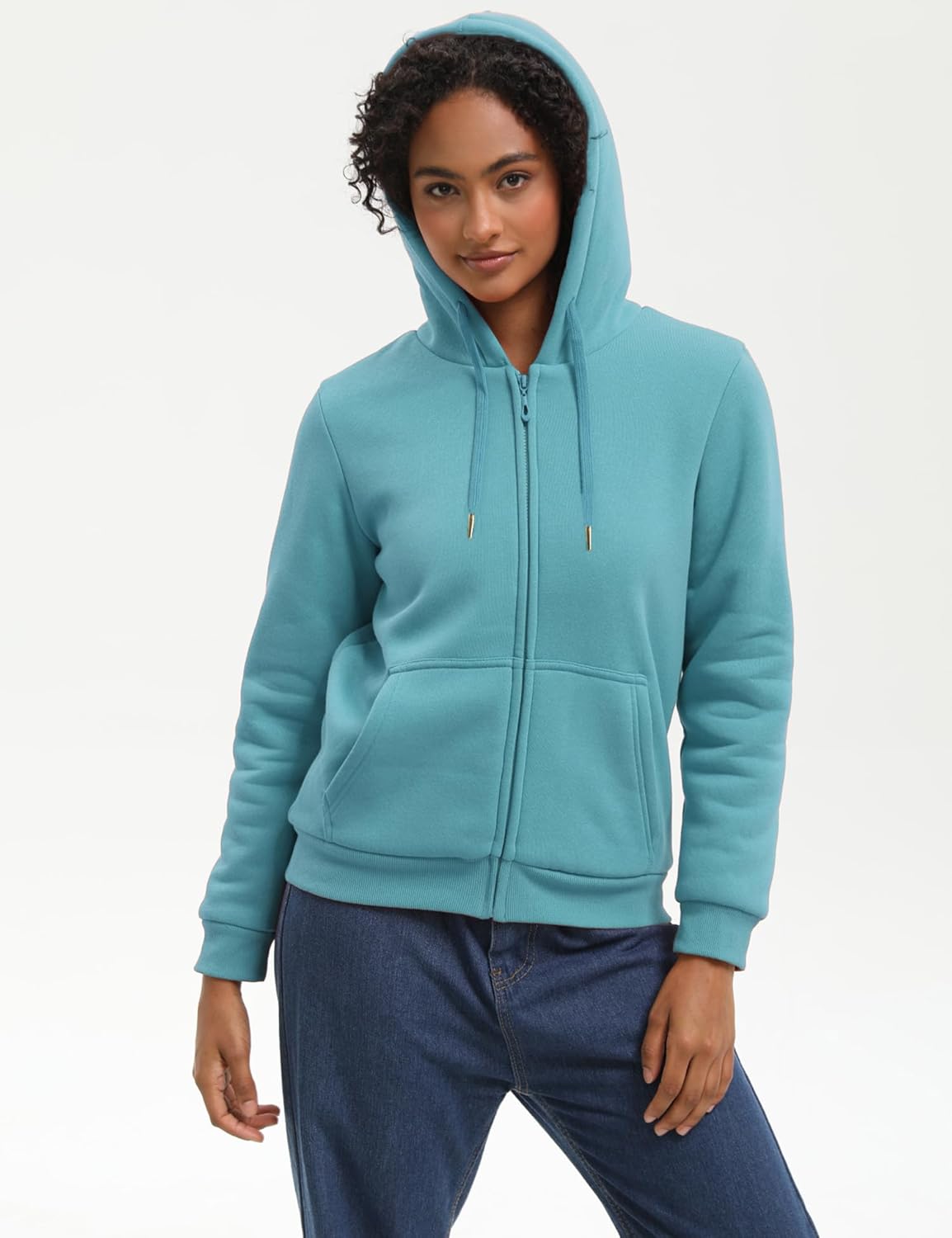 Bumeex Women's Fleece Lined Zip Up Hoodie Jacket Cozy Warm Sweatshirt Coat(No Pilling,No Fade for Long-Lasting Wear) - Image 4