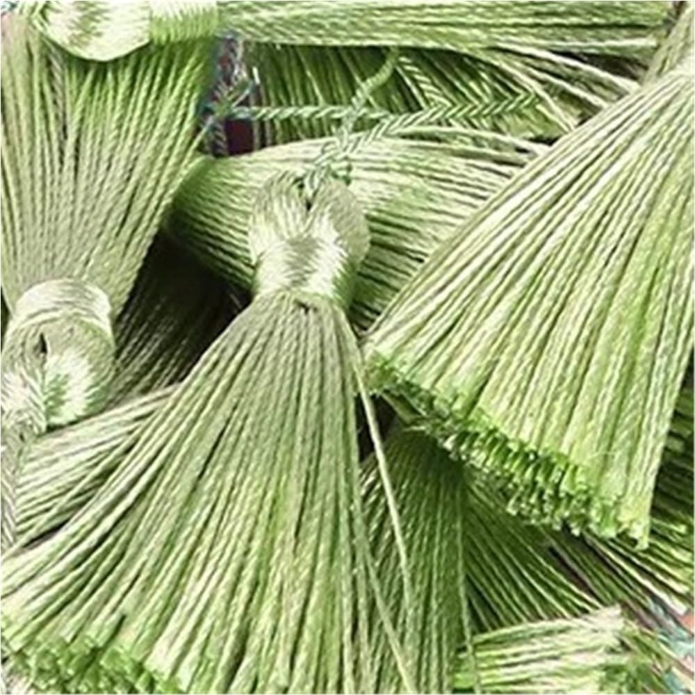Handmade Tassel 50pcs 9.5cm/3.75 Inch Key Tassels, Polyester, DIY Handmade Bookmark for Crafts Accessories of Home(PALEGREEN)
