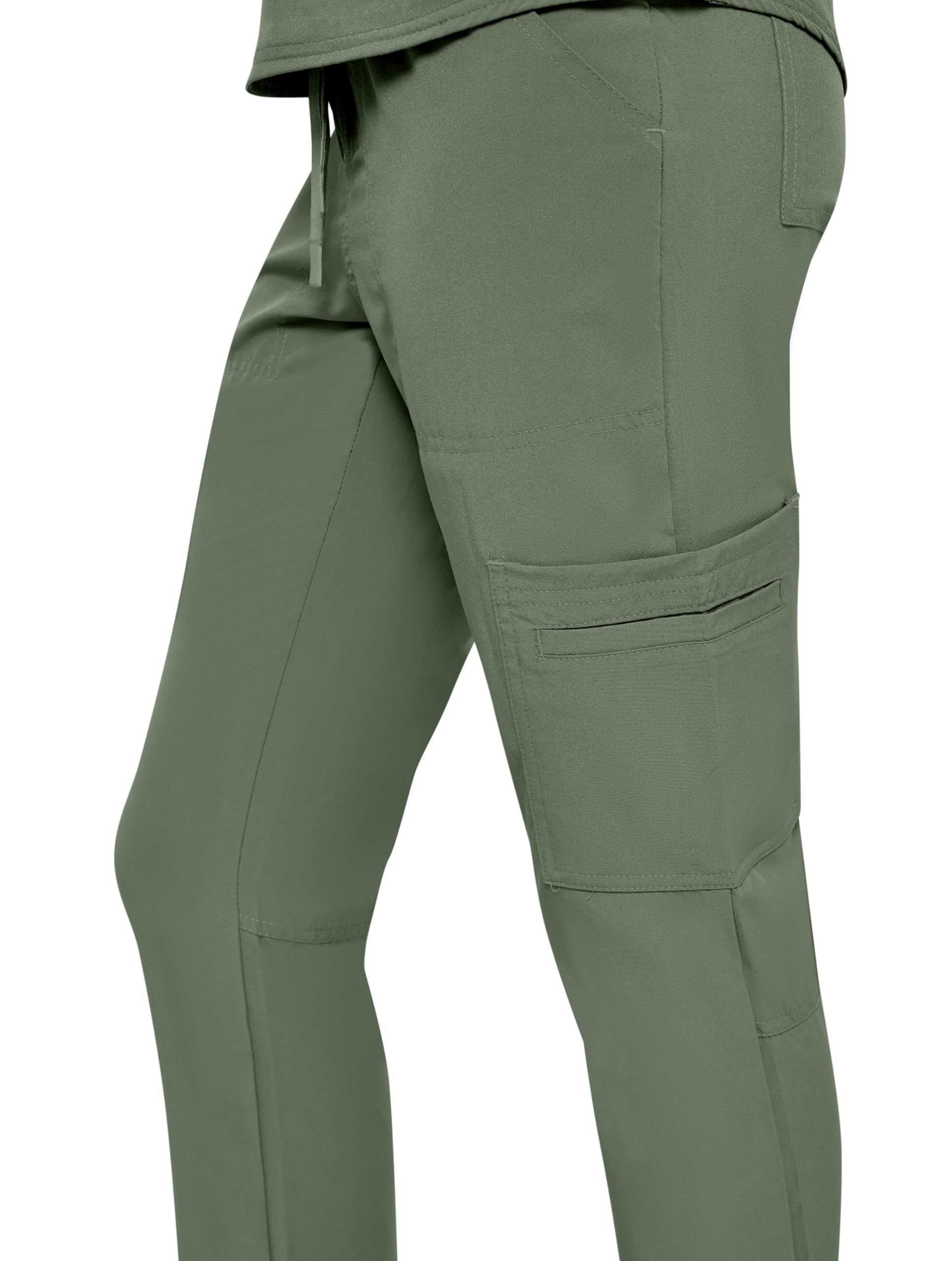 Natural Uniforms Womens 11 Pocket Cool Stretch Cargo Scrub Set with Regular and Petite Sizes