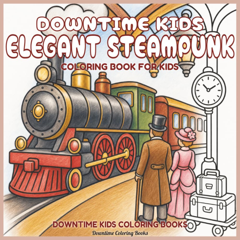 Downtime Kids Elegant Steampunk: Coloring Book for Kids (Downtime Kids Coloring Books)
