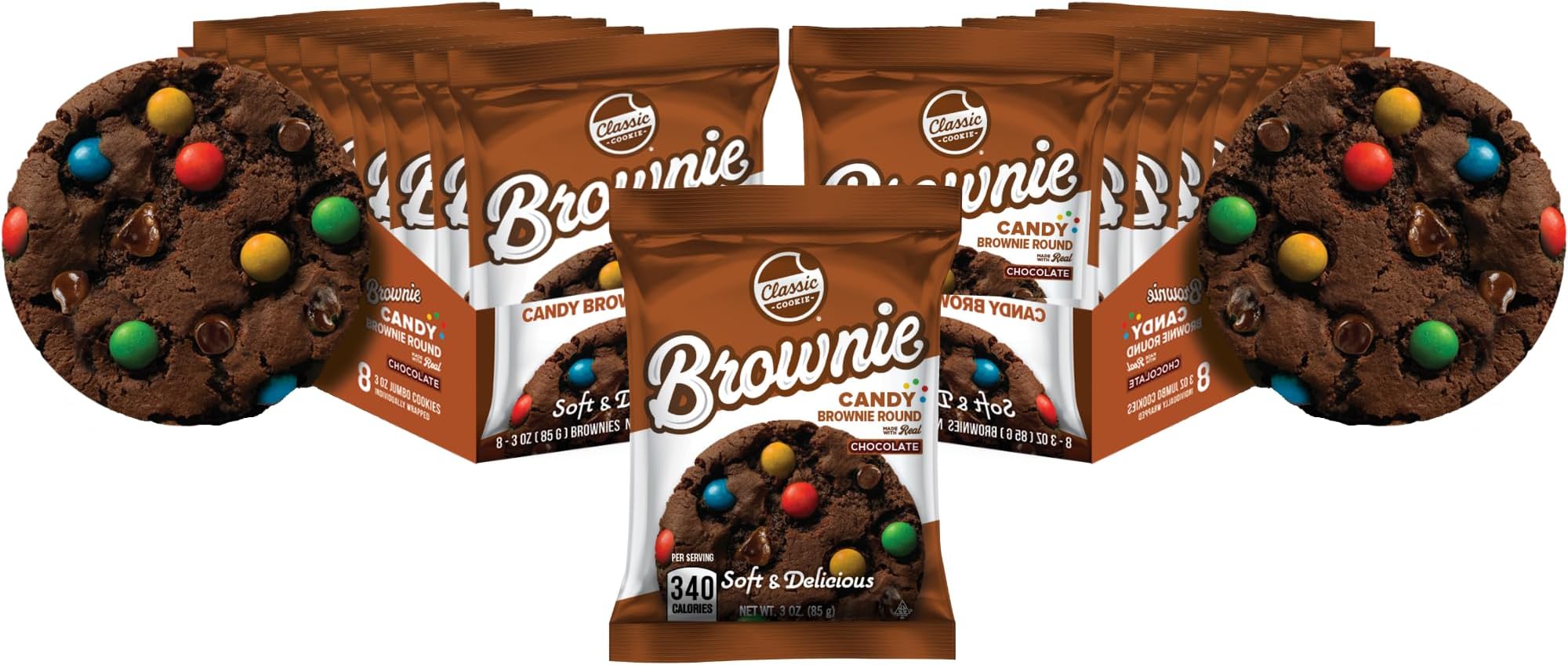 Soft Baked Brownie Rounds, 2 Boxes, 16 Individually Wrapped Cookies