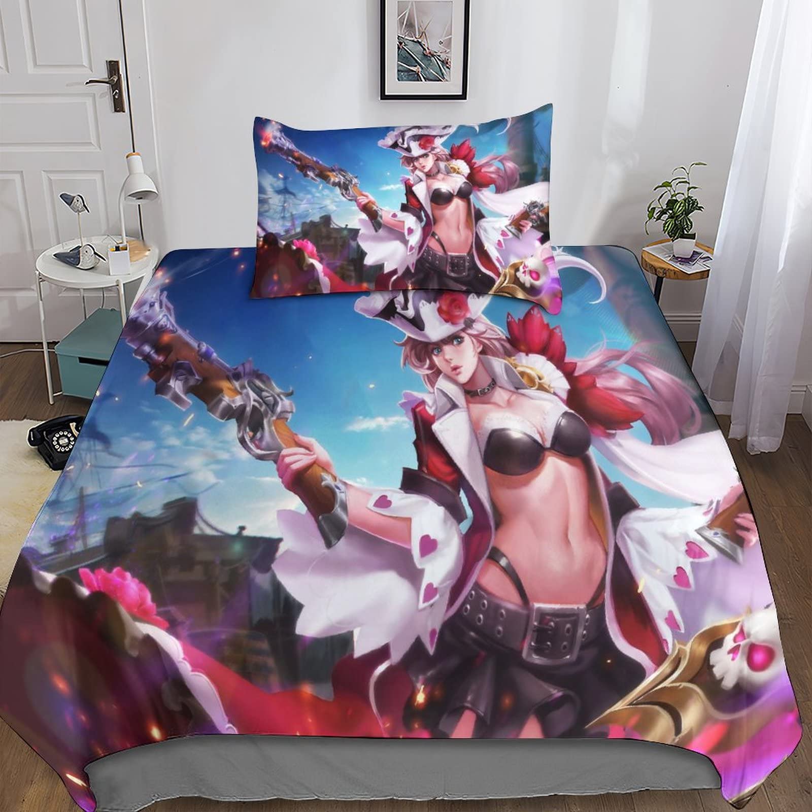Housse de couette 3D jeux vidéo 135x200cm en microfibre légère avec ses taies