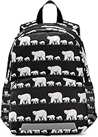 Vista 1 de Glaphy Polar Bear - Mochila infantil para niños y niñas, mochila primaria de jardín de infantes con rayas reflectantes, bolsas de libros