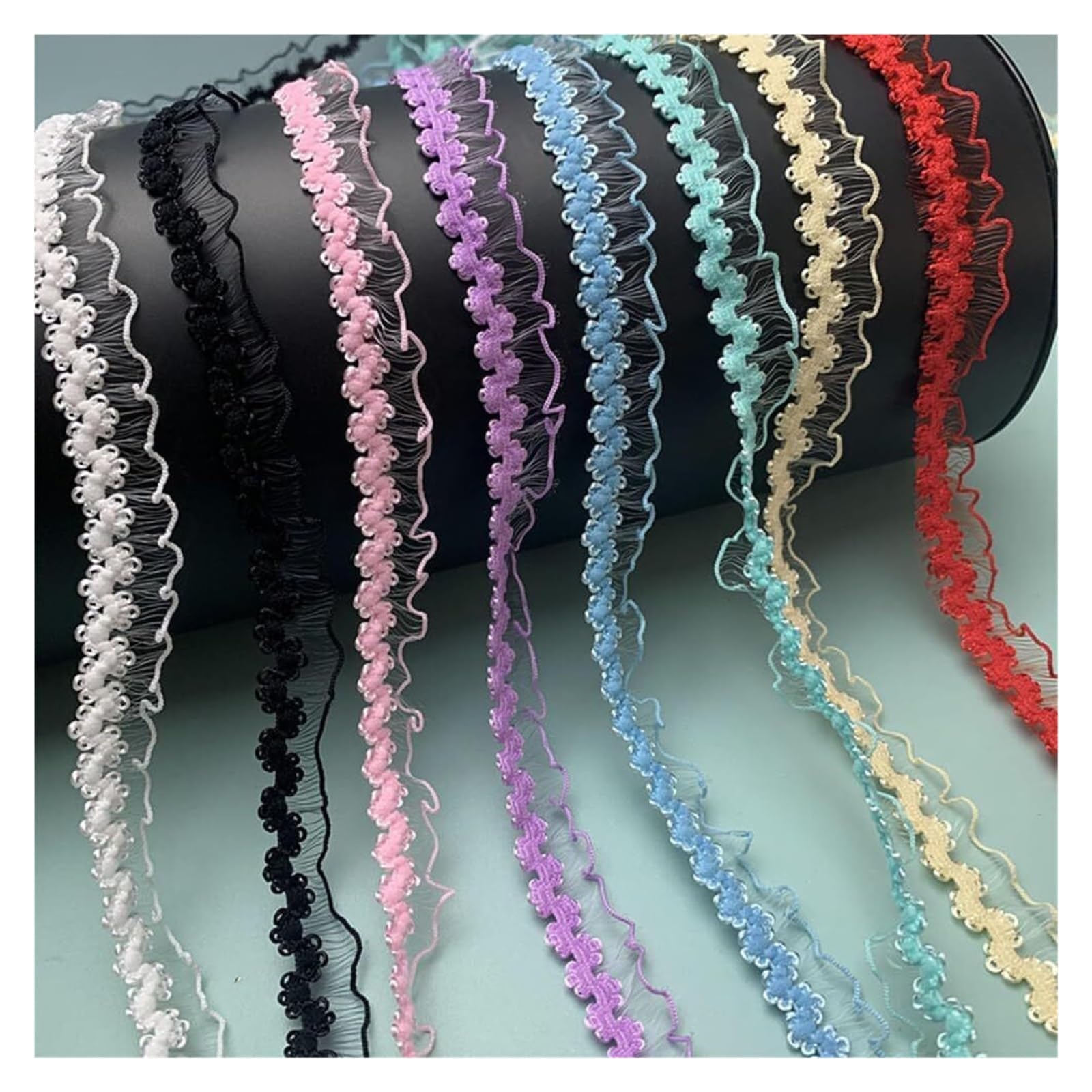 Spitzenband Spitzenstoff Elastisch Spitzenband Spitzenborte Dekoration für Verpackung Scrapbooking Hochzeit Nähen (Rot)