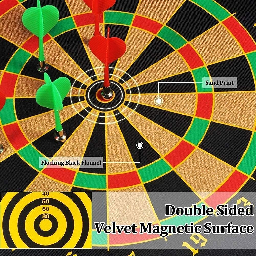 Kidoyz Magnetic Dartboard Game Set | Dart Board with 4 Safe Magnet Darts | Fun Indoor & Outdoor Game for Kids & Adults for Home, Office & Game Room (12 Inch) 3