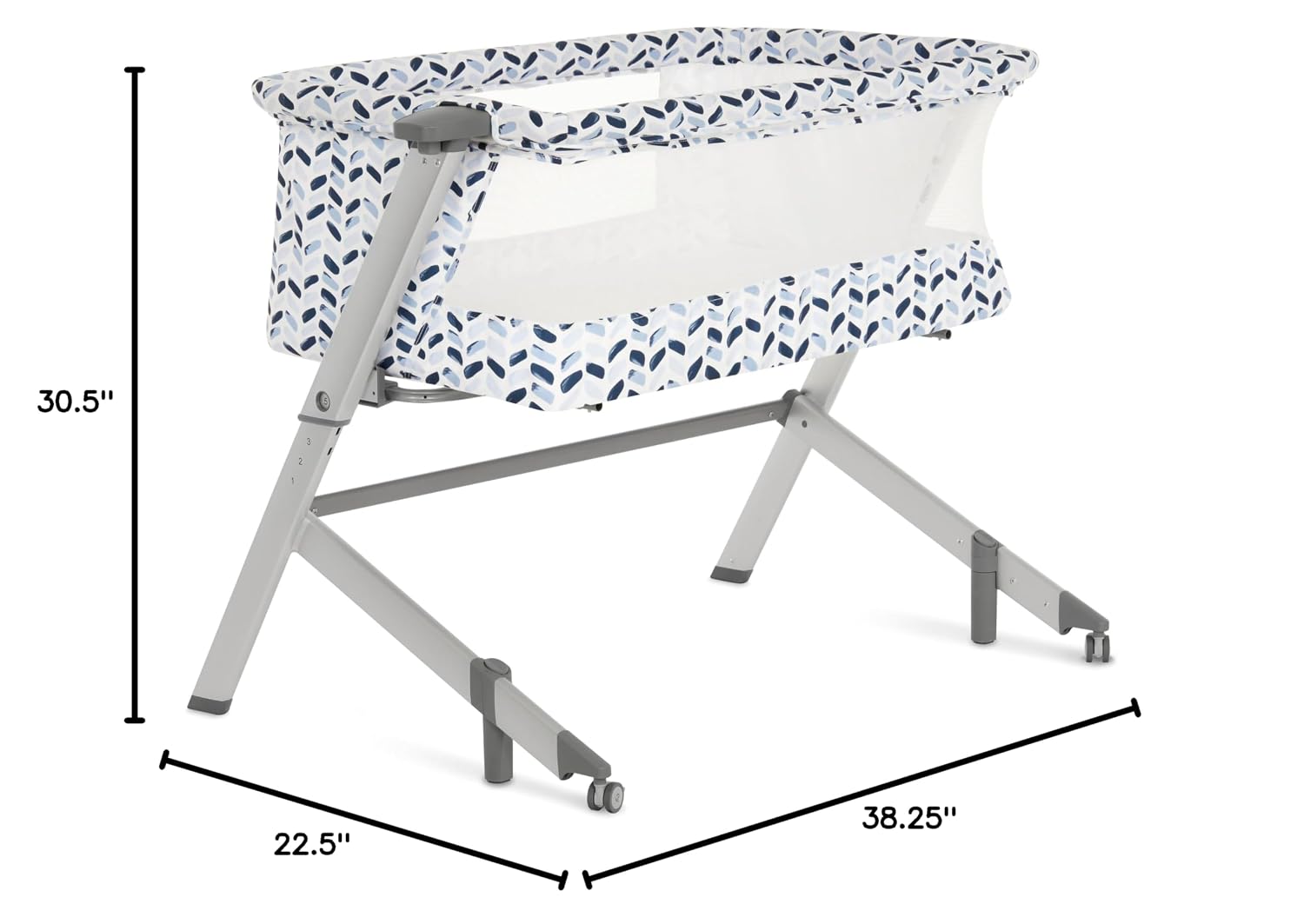 Dream On Me Flora Portable Baby Bassinet, Lightweight Aluminum Design, Foldable, Compact with Travel Carry Bag, Adjustable Height, Breathable Mesh Sides – Moroccan White