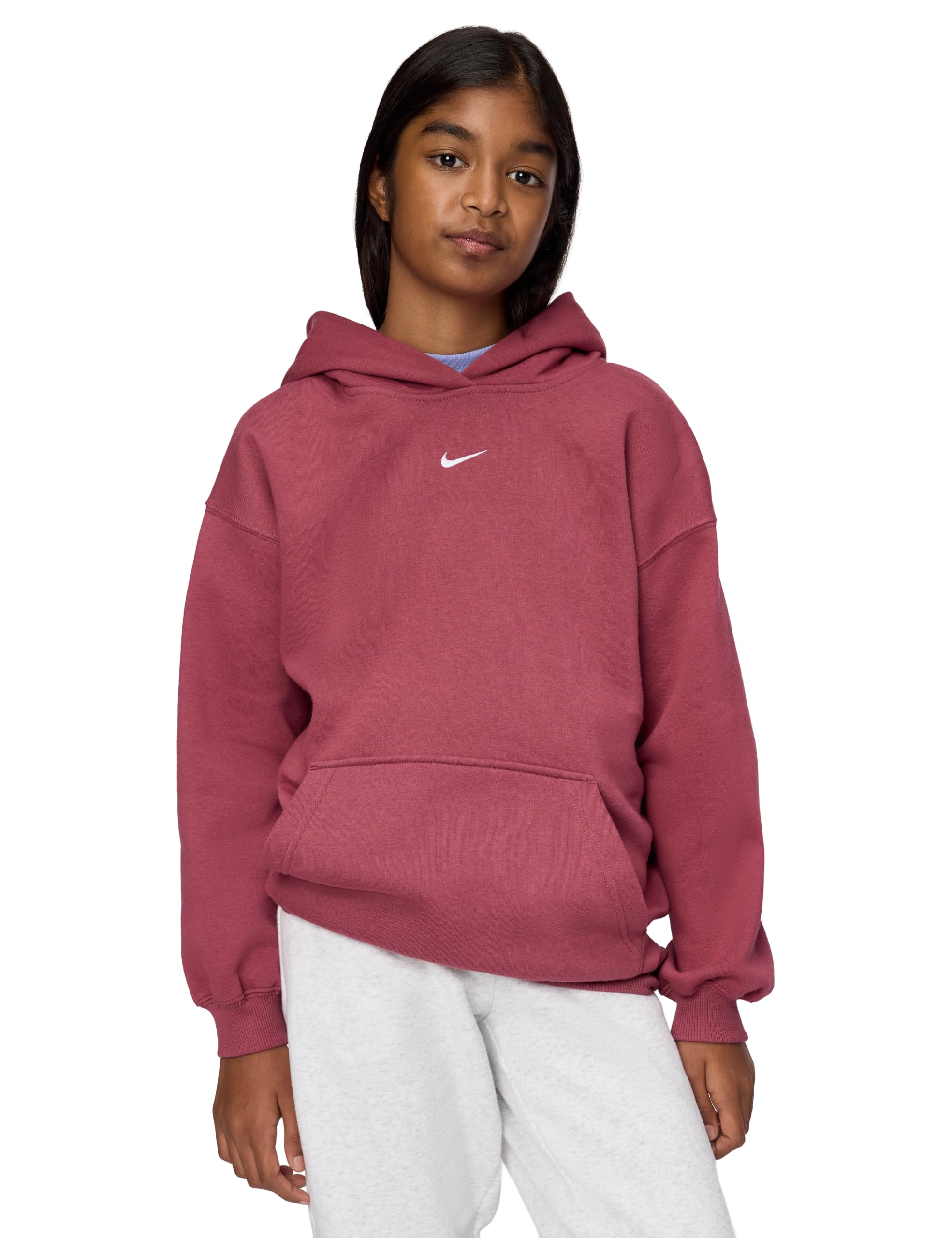 Girls' Sportswear Studio Fleece Oversized Pullover Hoodie Sweatshirt