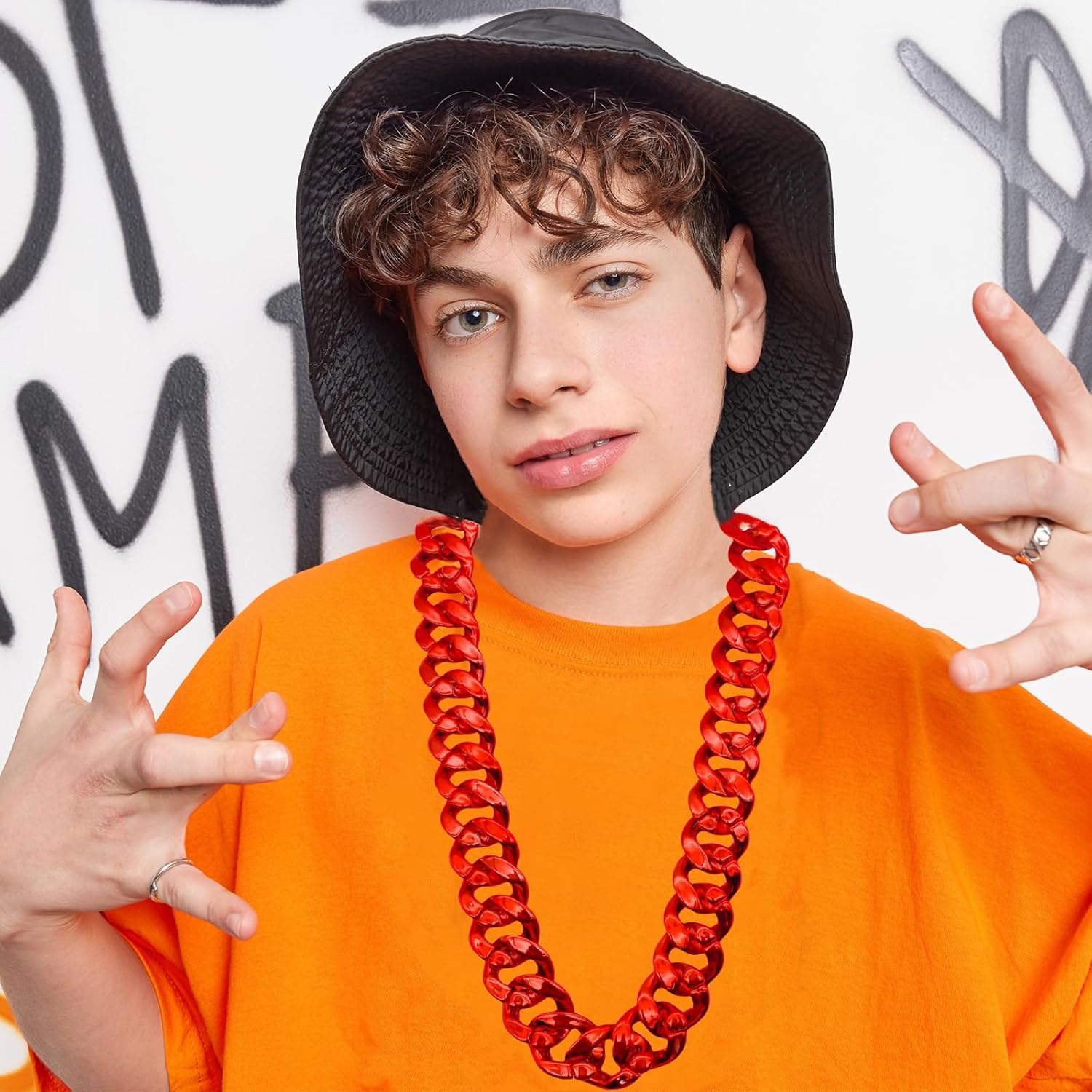 Plastic Hip Hop Chain Necklace, 80s 90s Costume Accessory, Men's Chunky Necklace, Big Chunky Gold Chain, - Image 3