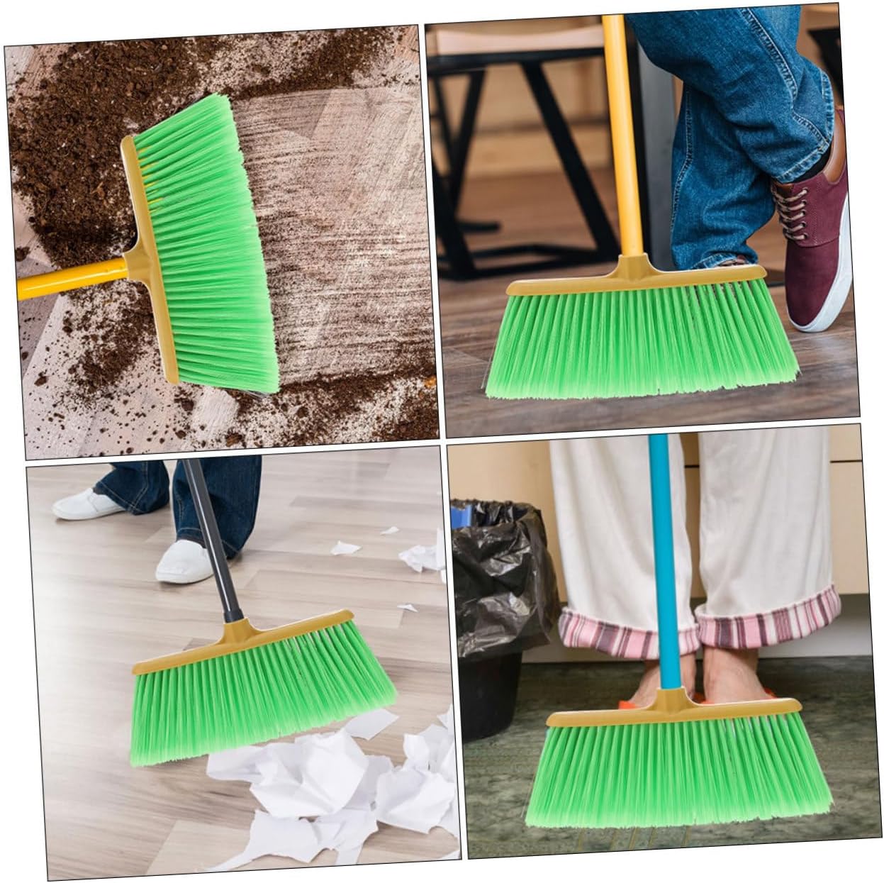 minkissy 2pcs Plastic Broom Head Replacement Durable Sweeper Head Refill for Indoor and Outdoor Cleaning Versatile Household Broom Accessory Green Color for Easy Dust Collection