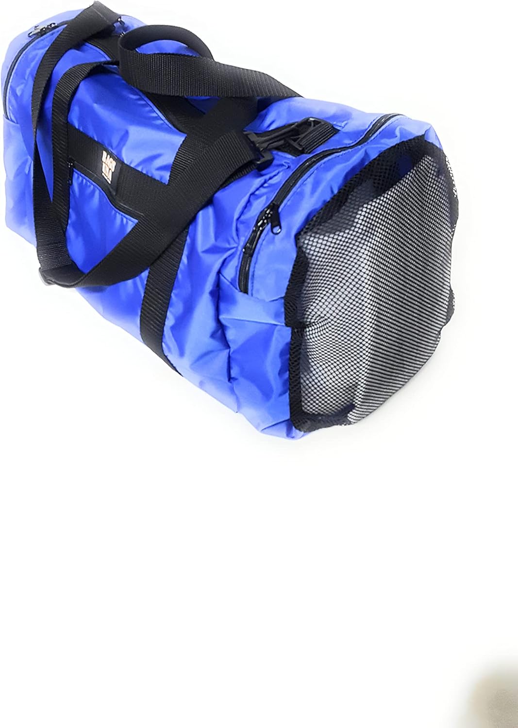 Duffle Bag Wet and Dry with One End Compartment Mesh, Front Pocket, Made In USA (Blue)