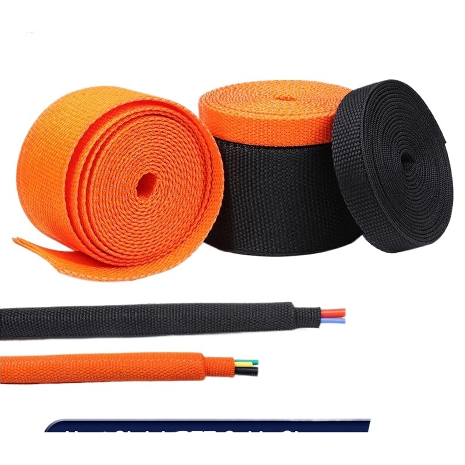 Copri Cavi 1~50 m Manicotto for cavo intrecciato Tubo termorestringente Isolamento Flam Restringente Guaina avvolgente Filo Organizzatore Protezione(Black,16mm,50 meters)