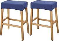 Vista 40 de YISUN Fundas de taburete rectangulares, paquete de 2 fundas elásticas impermeables para asiento de silla de montar, taburetes de bar, sillas de bar