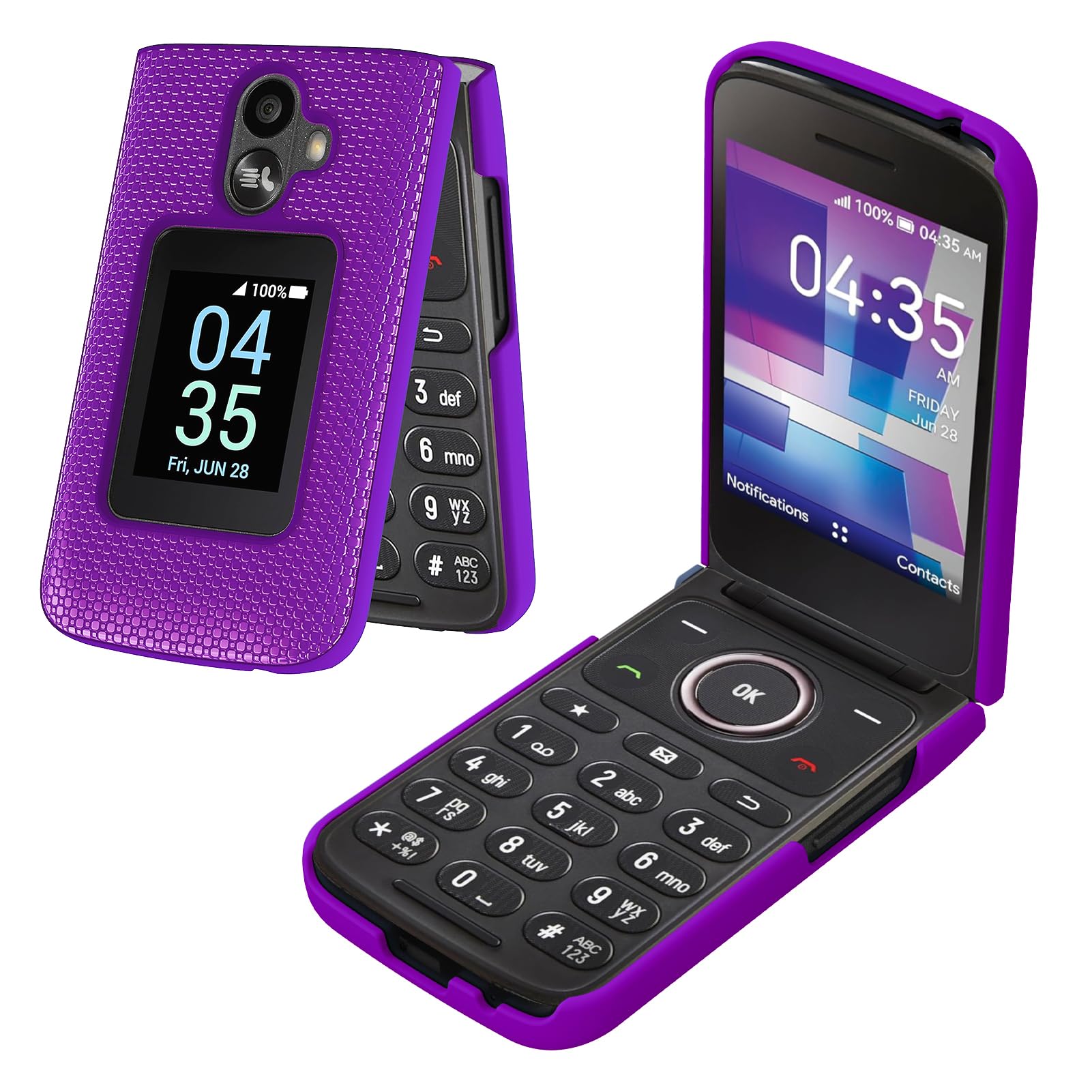 Amazon.com: TCL Flip 3 Case - Slim Fit Hard Shell Design with 2 Screen  Protectors, Full Body Protection, Frosted PC Shockproof, Purple : Cell  Phones & Accessories
