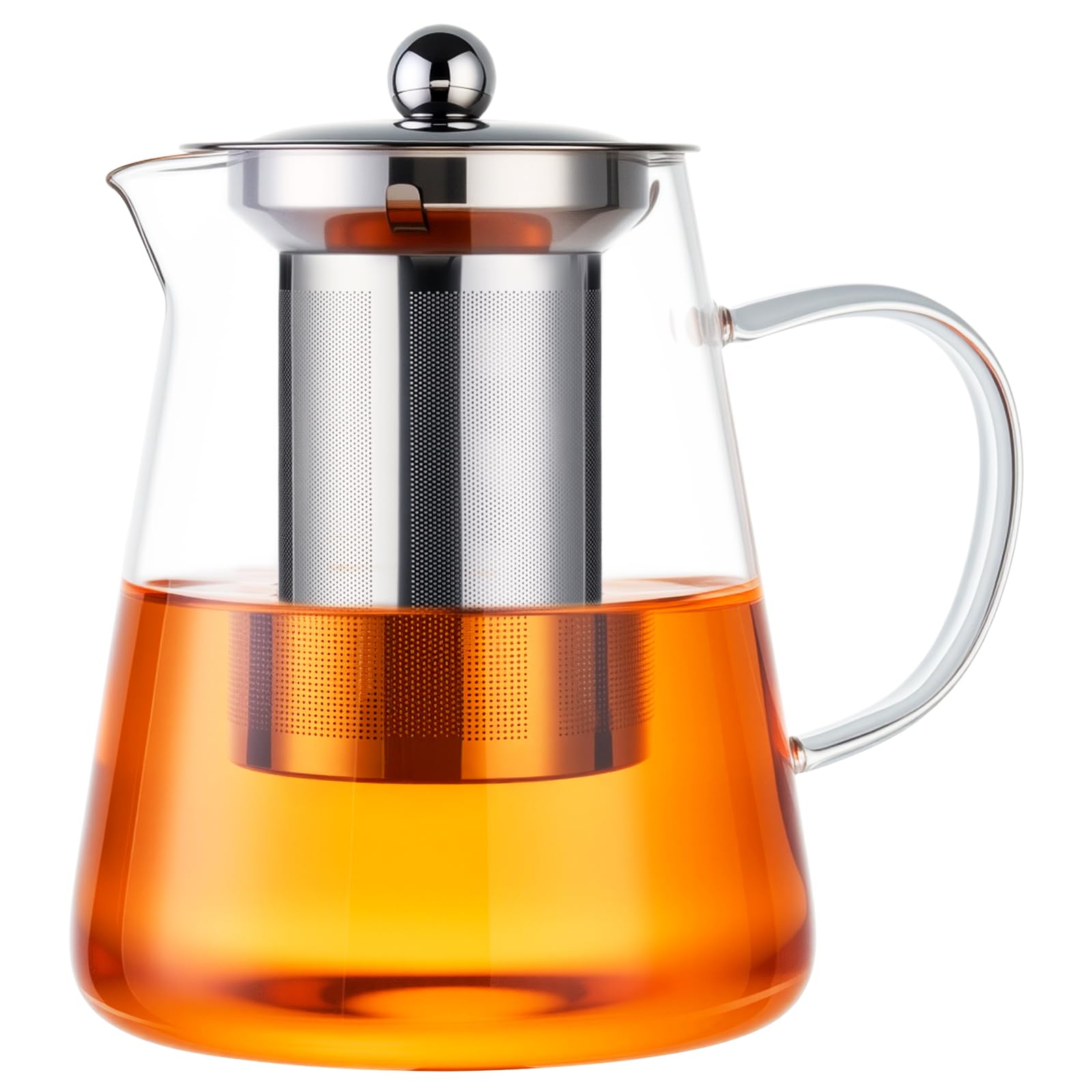Baalaka Tea Infuser Pot, 32 oz Clear Borosilicate Glass Kettle, Stovetop