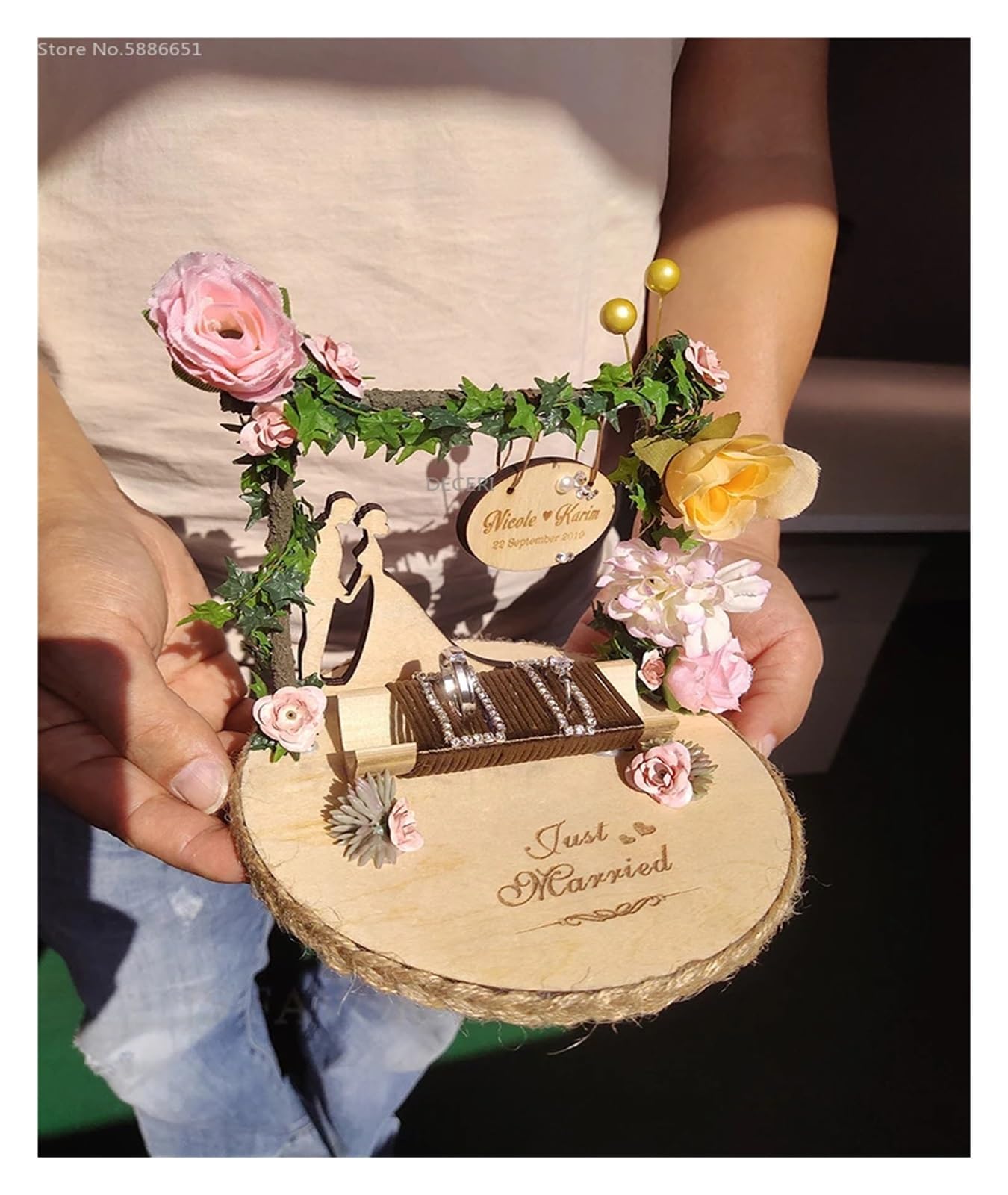 Portafedi In Legno Per Matrimoni 1 cuscino for anello di fidanzamento for proposta matrimonio