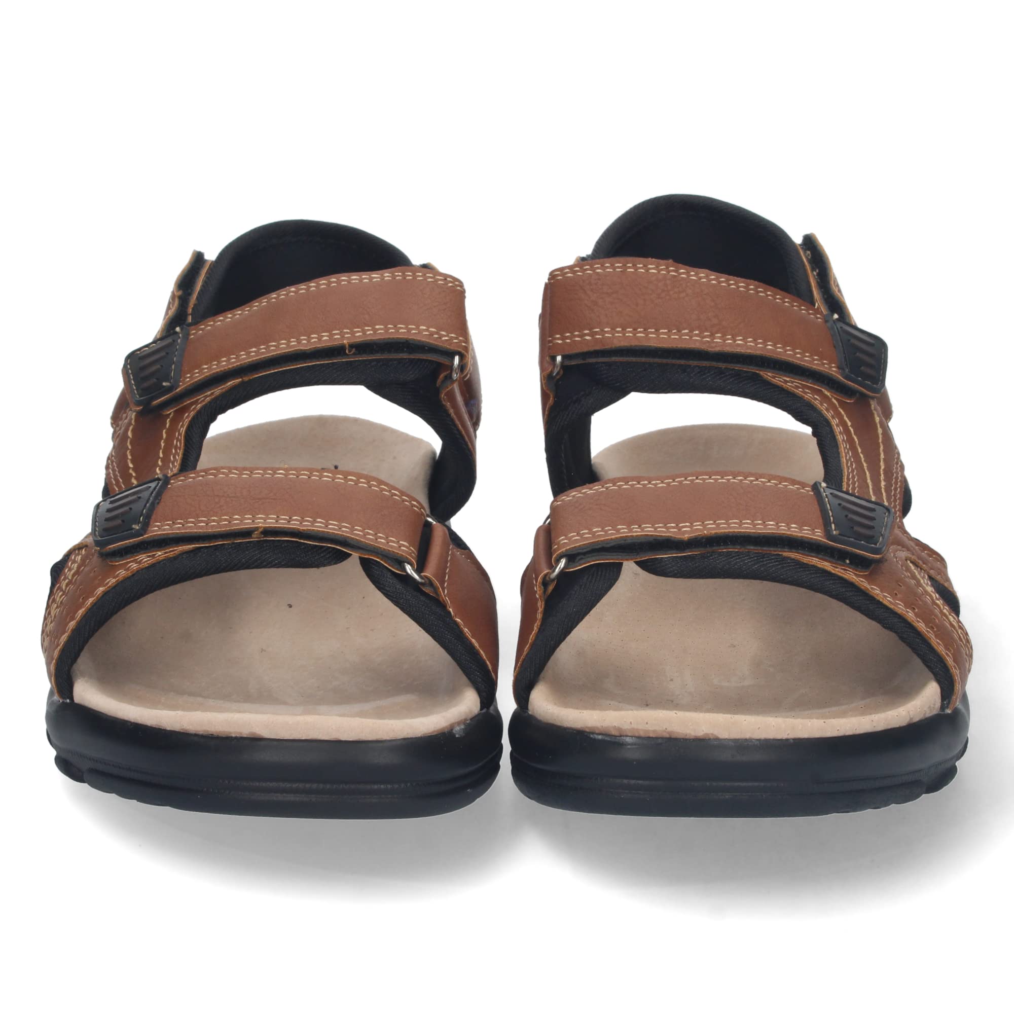 shoes&blues.es Sandalia Plana de Hombre, Comoda, Abierta, con Planta de Piel, y Cierres de Cierre autoadherente, Primavera Verano 2023