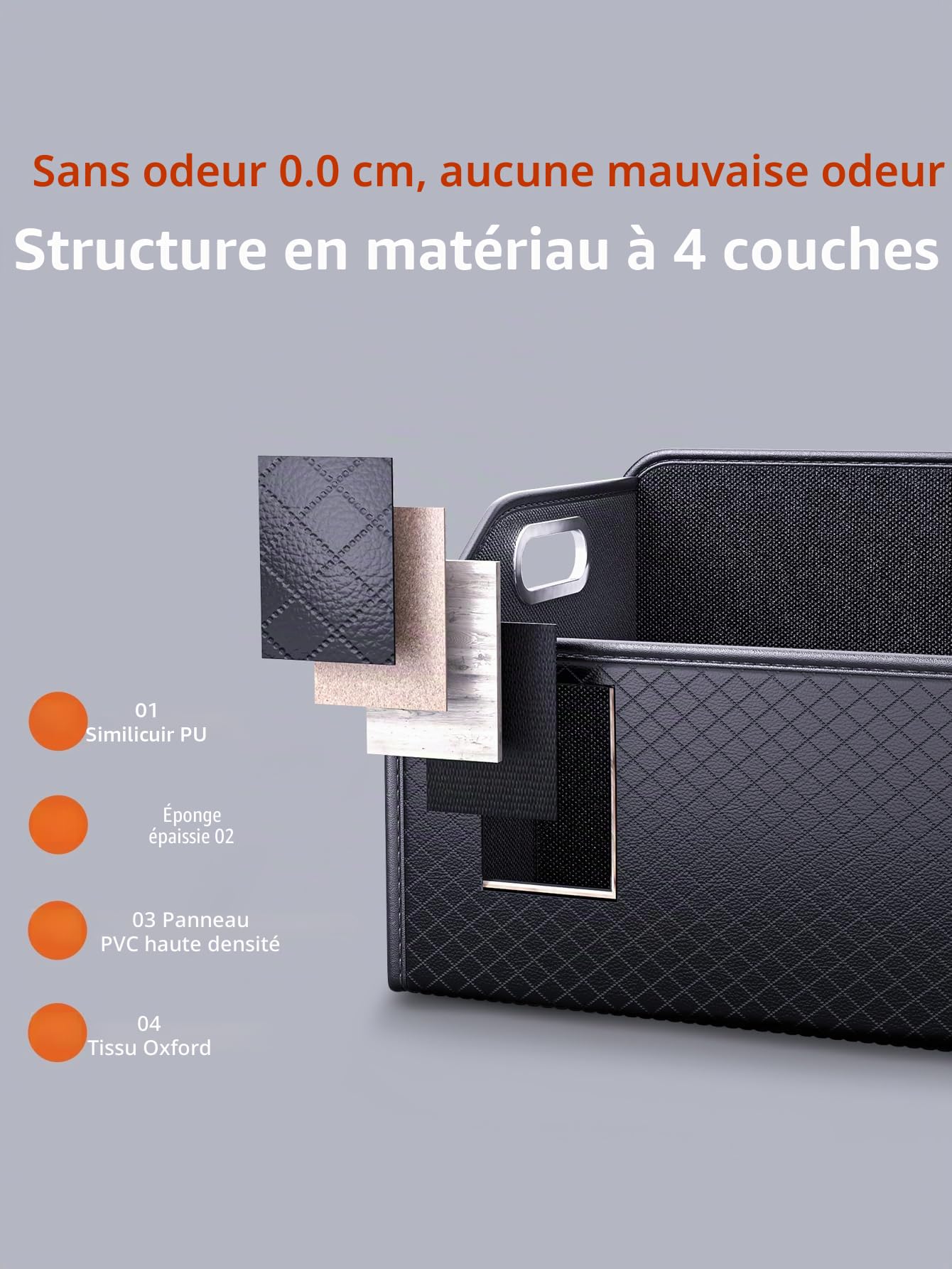 Organiseur de coffre en cuir pliable, boîte de rangement pour coffre pour SUV, organisateur de coffre pour SUV/Jeep/Berline, accessoires de voiture robustes pour outils de camping pour hommes