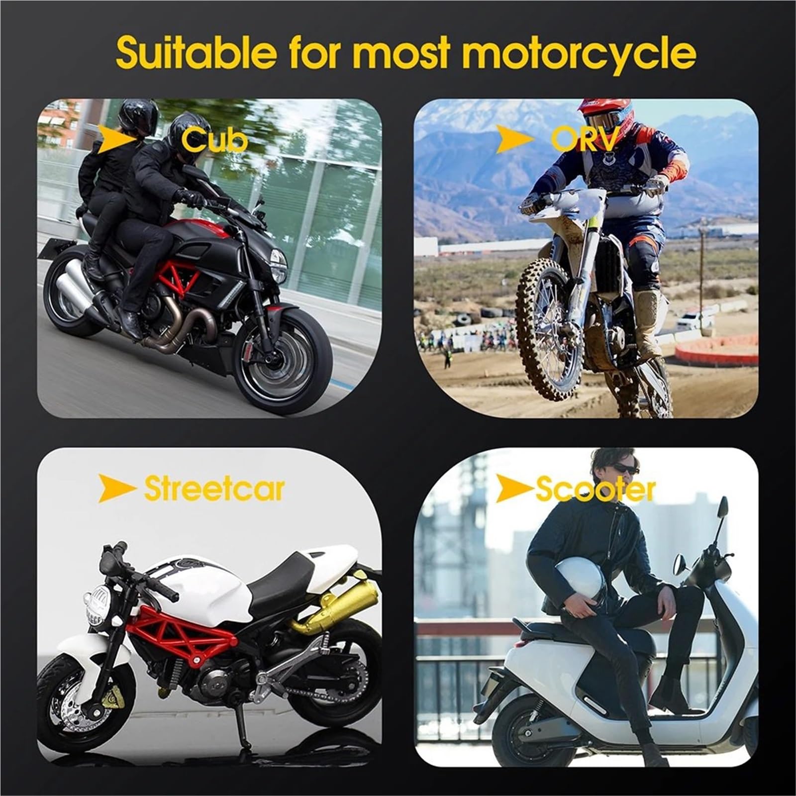 Bezprzewodowe czujniki ciśnienia w oponach Bluetooth 4.0 5.0 System monitorowania testera opon TPMS motocykla Akcesoria do motocykli terenowych(Type B)