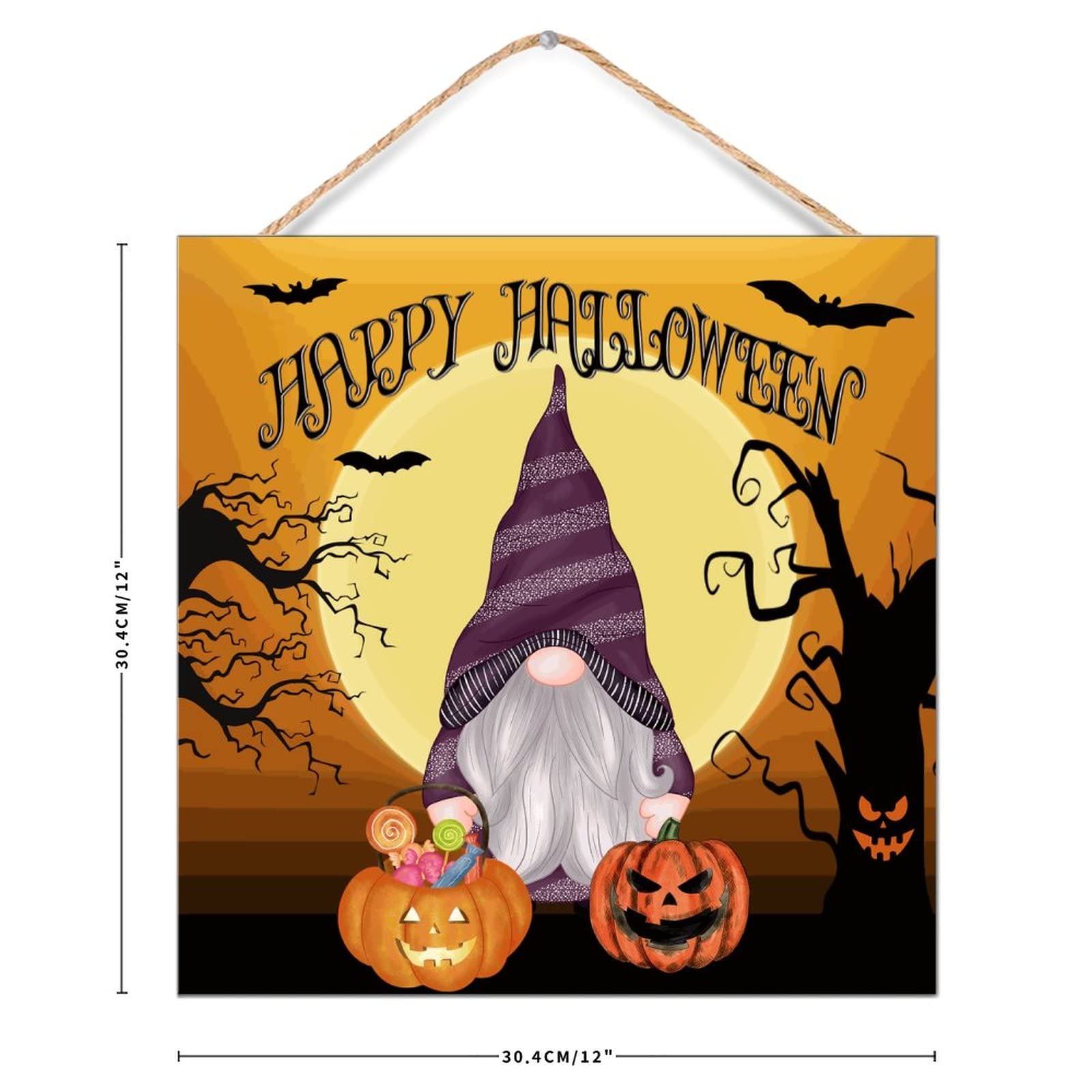 Dynia Halloween Drewniana tablica Halloween Party Decor Znak drewna Dom wiejski Rustykalne drewniane znaki dekoracyjne do łazienki Kuchnia Wystrój żłobka Parapetówka Prezenty 12x12in